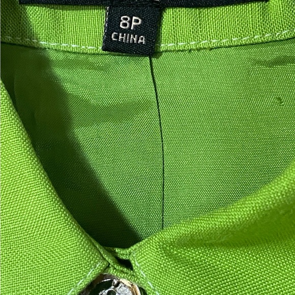 Alex Marie Petite Belted Shirt Dress Bermuda Green 8P NWT Button Front Pockets - Picture 5 of 13